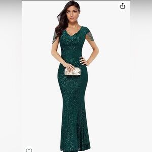 Emerald green formal dress